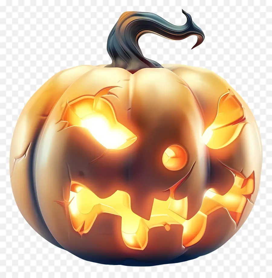 Citrouille D'halloween Lumineuse，Citrouille Effrayante PNG