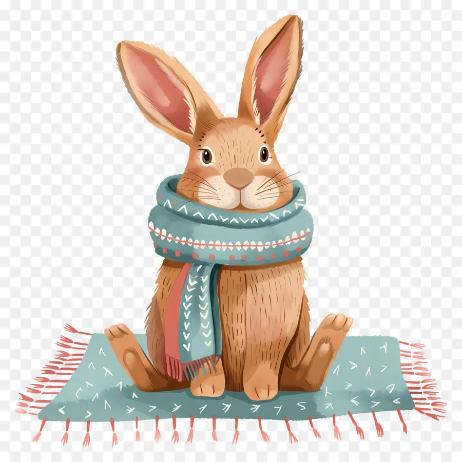 Lapin En écharpe，Lapin Mignon PNG