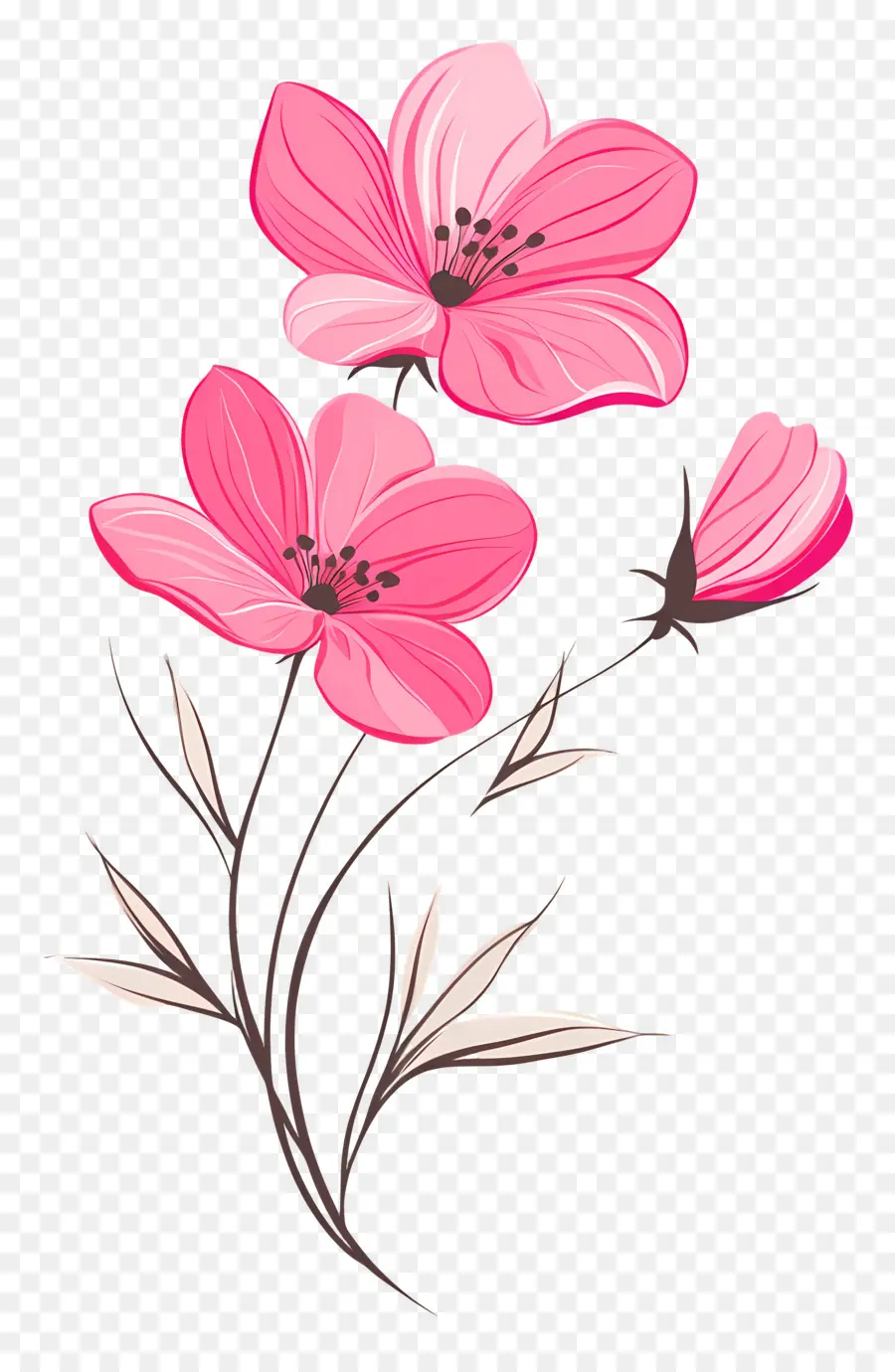 Coin De Fleurs Roses，Fleurs PNG