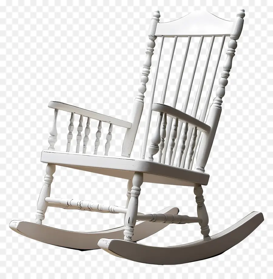 Fauteuil à Bascule，Chaise à Bascule Blanche PNG