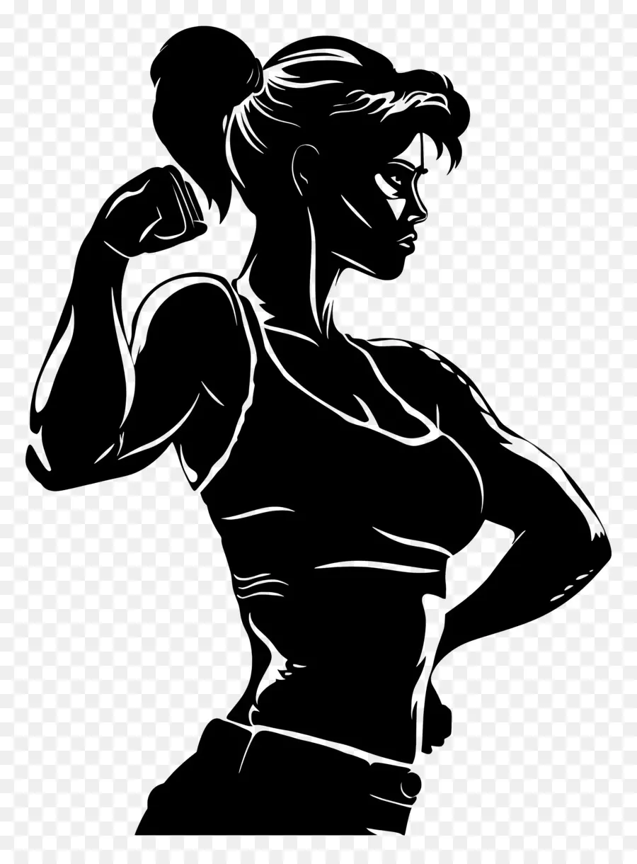 Silhouette De Femme Forte，Femme Forte PNG