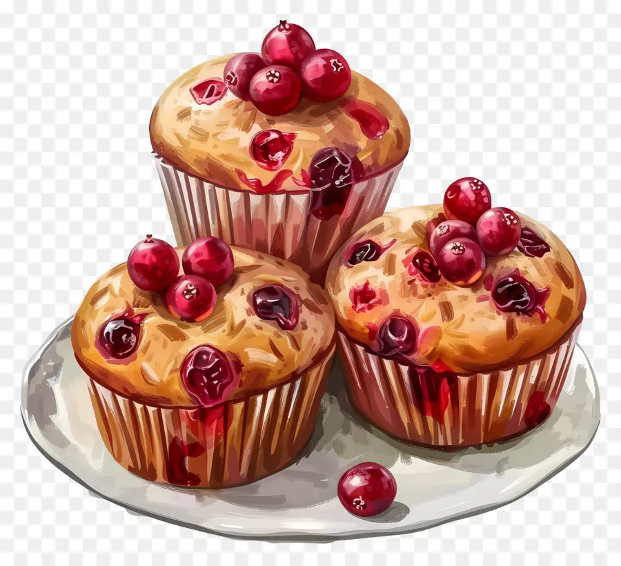 Muffins Aux Canneberges，Petits Gâteaux PNG