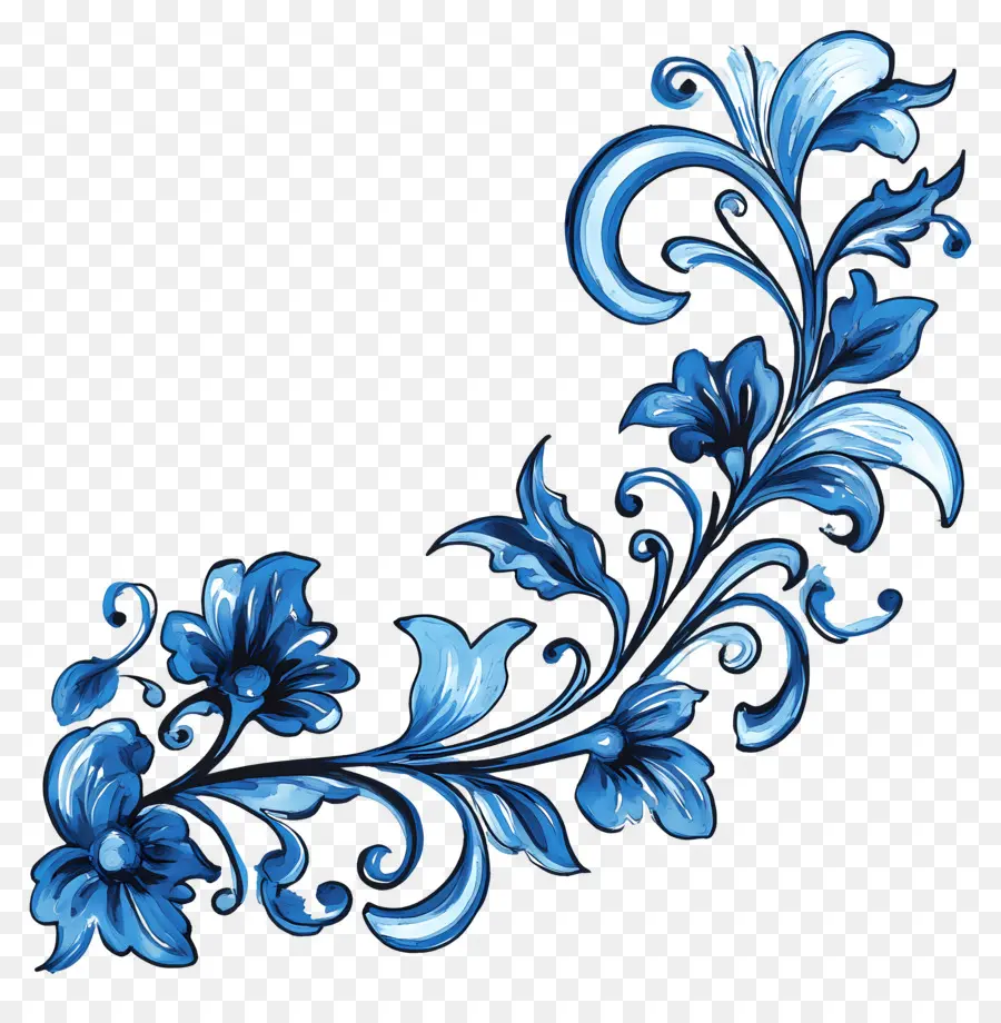 Bleu，Conception Florale PNG