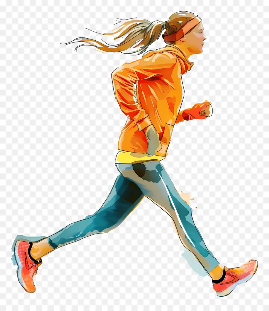 Femme Qui Fait Du Jogging，Coureur Coloré PNG