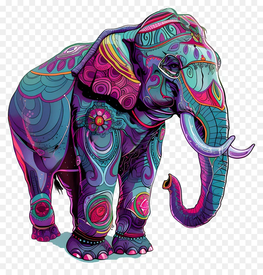 Éléphant Indien，Éléphant Coloré PNG