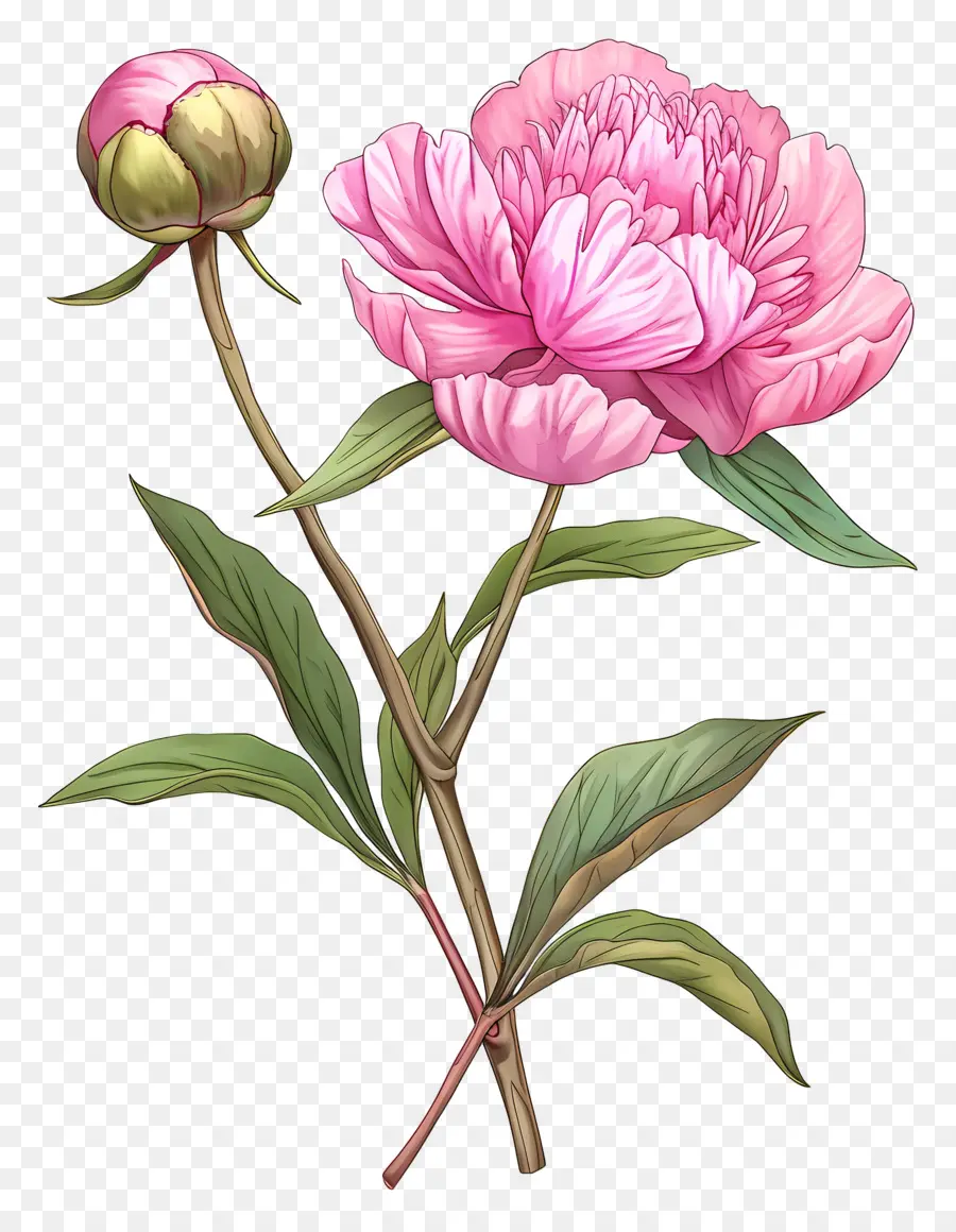 Pivoine Rose，Fleur PNG