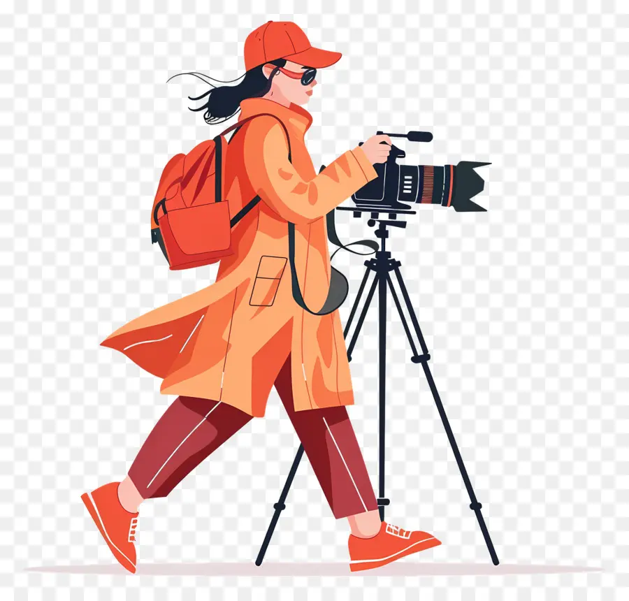 Femme Filmant Un Vlog，Photographe PNG