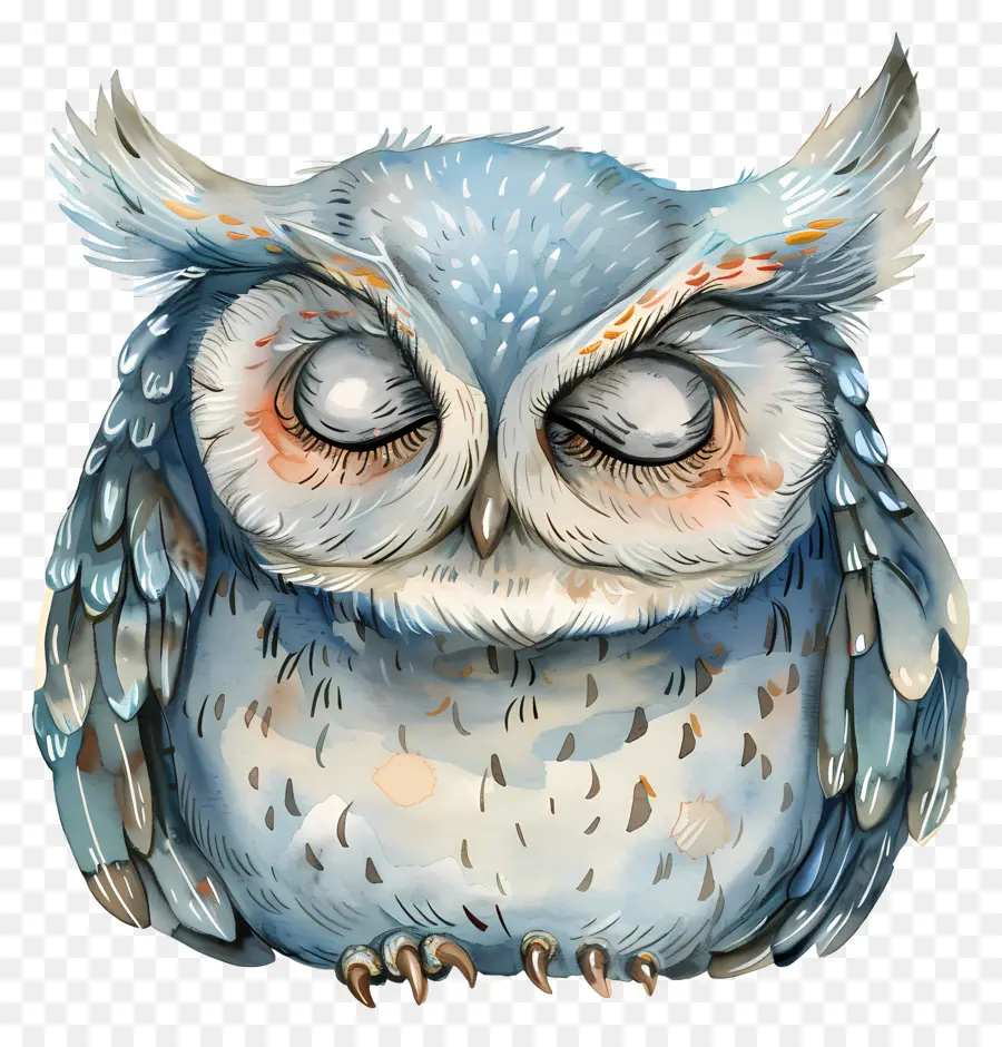 Chouette Aquarelle，Hibou PNG