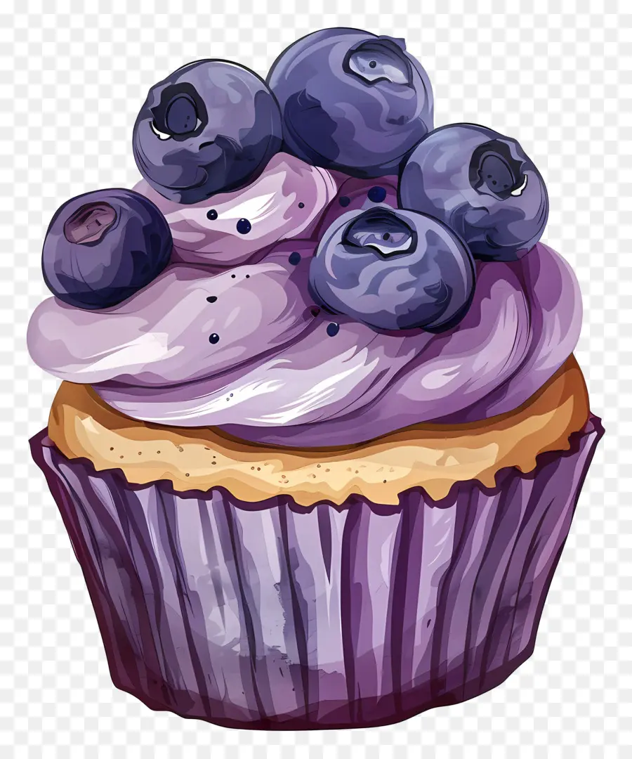 Cupcake Aux Bleuets，Petit Gâteau PNG