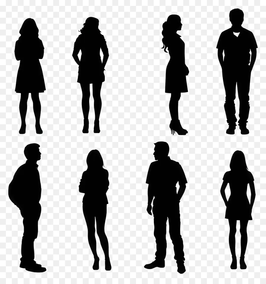 Personnes Silhouette，Silhouettes PNG