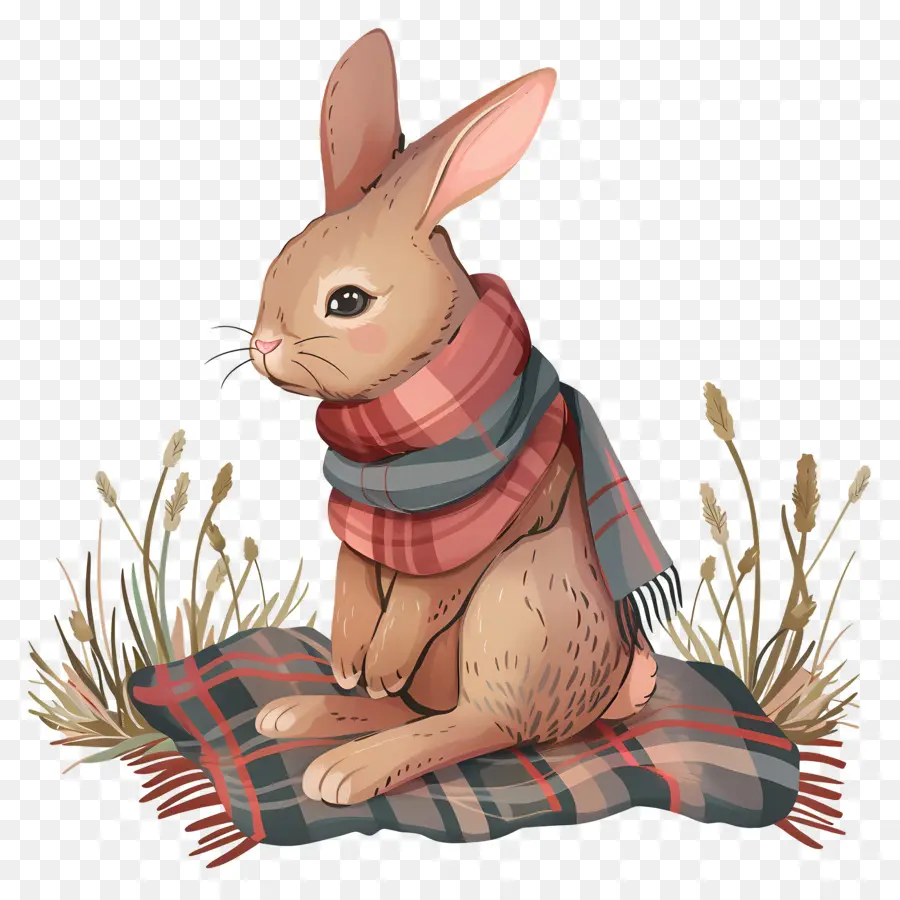 Lapin En écharpe，Lapin Mignon PNG