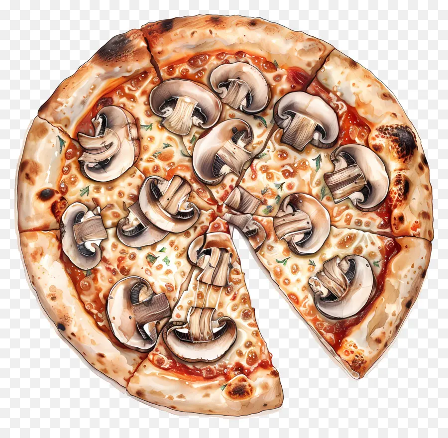 Pizza Aux Champignons，Pizza PNG