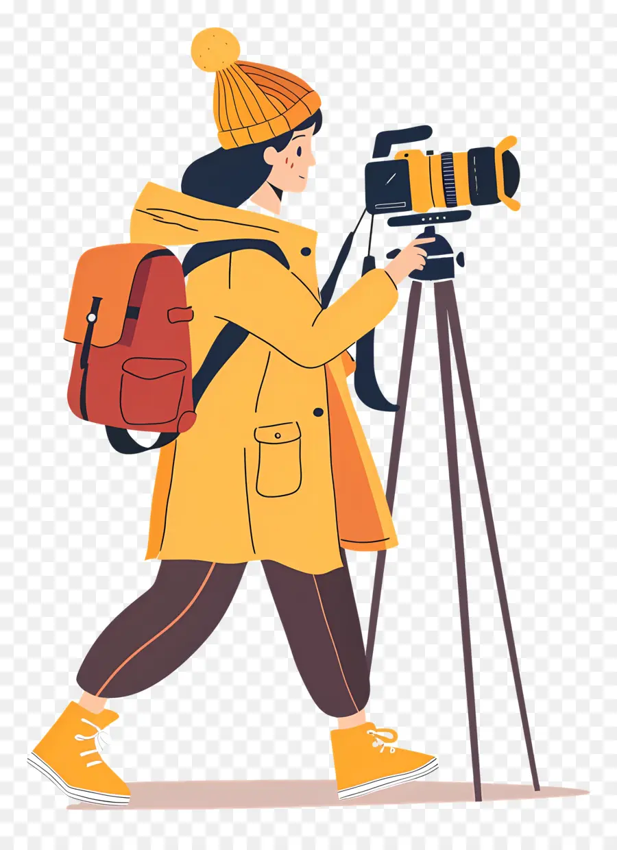 Femme Filmant Un Vlog，Photographe PNG