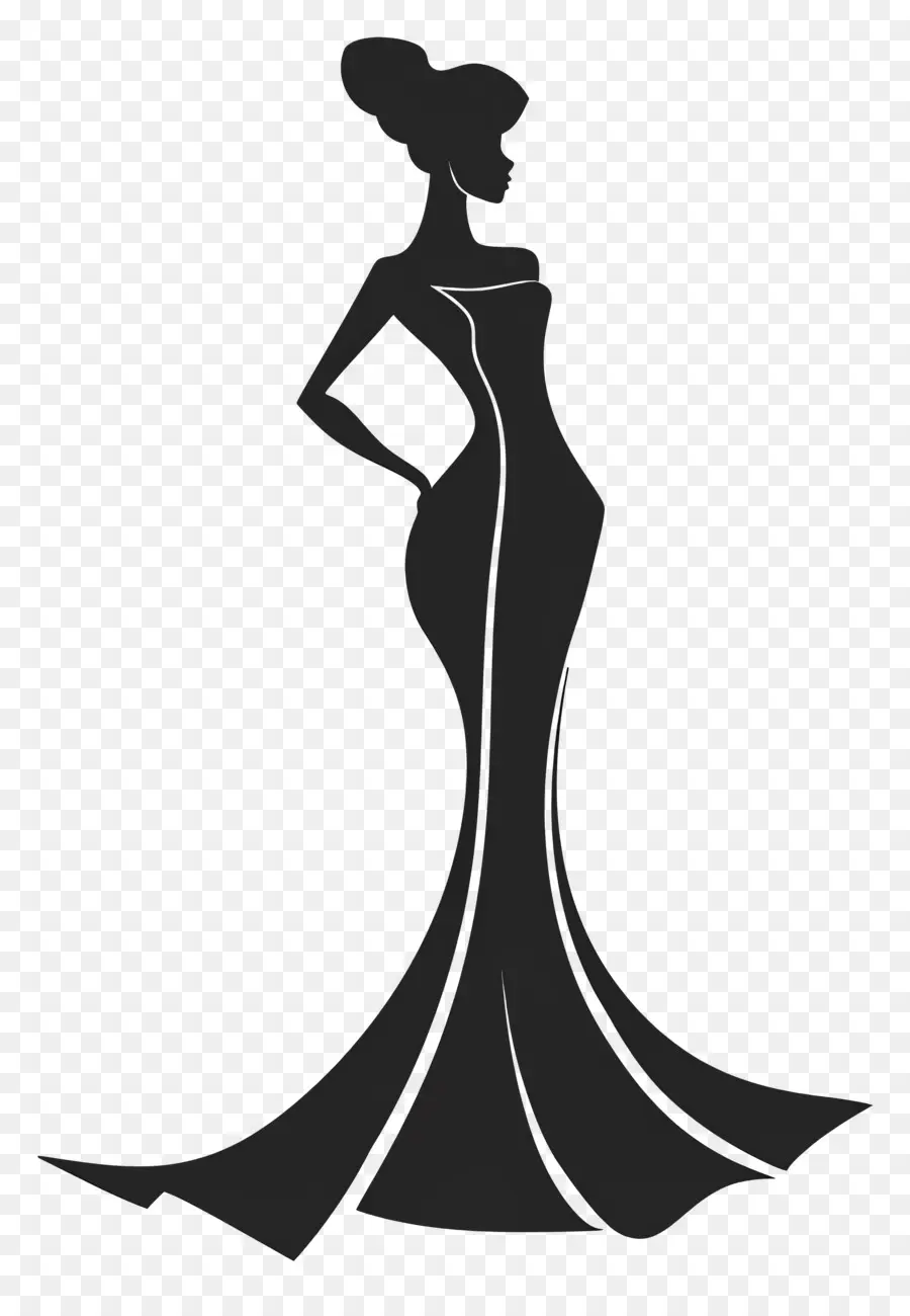 Silhouette De Femme élégante，Silhouette PNG