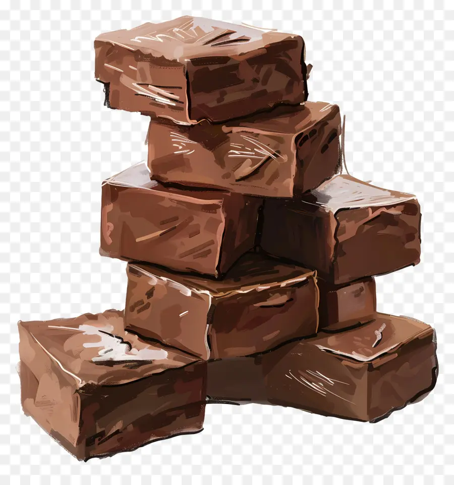 Pile De Fudge，Cubes De Chocolat PNG