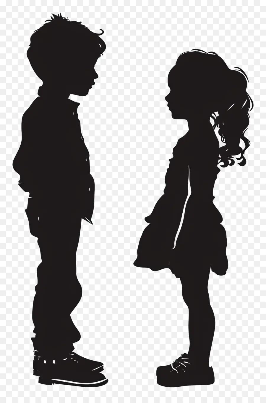 Silhouette D'enfants，Silhouettes D'enfants PNG