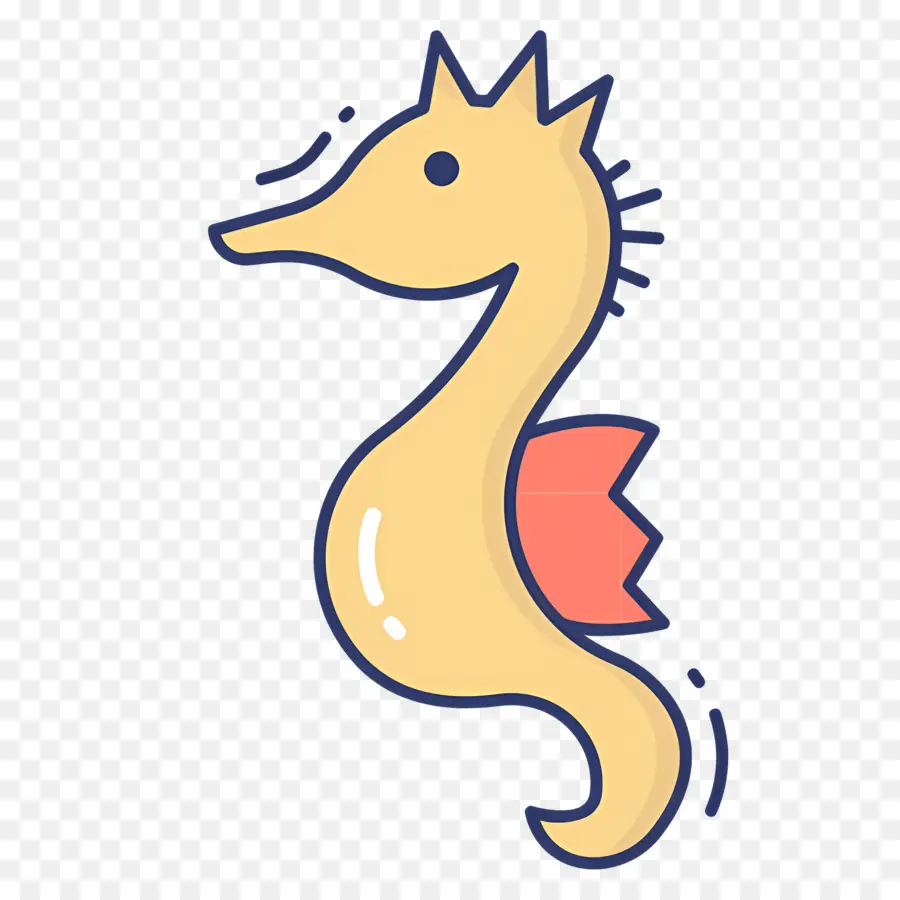 Hippocampe，Hippocampe Jaune PNG