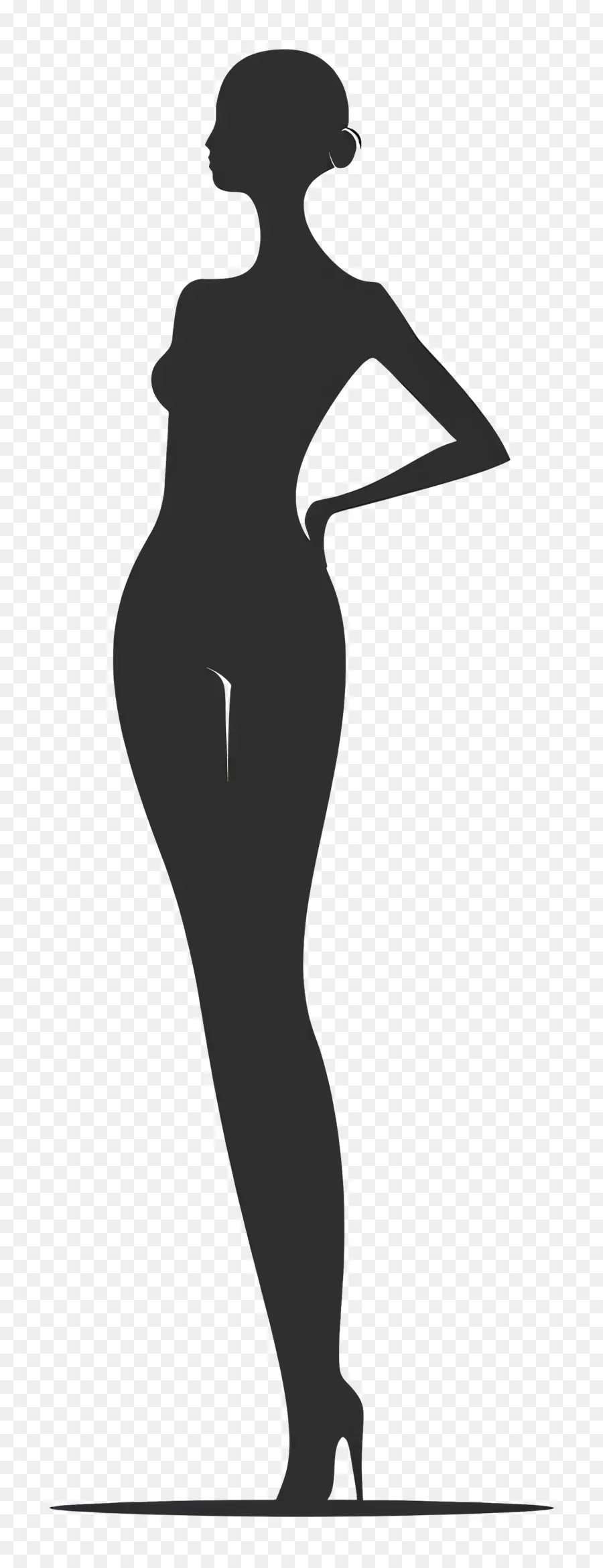 Silhouette De Femme Debout，Silhouette PNG