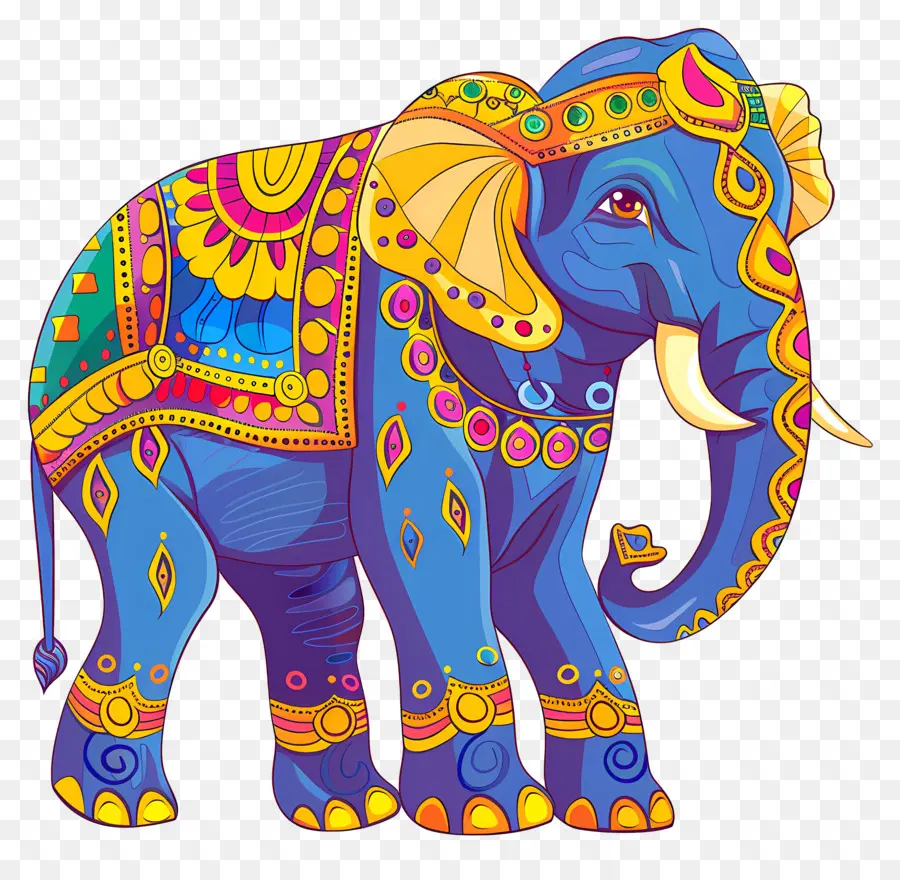 Éléphant Indien，Éléphant Décoré PNG