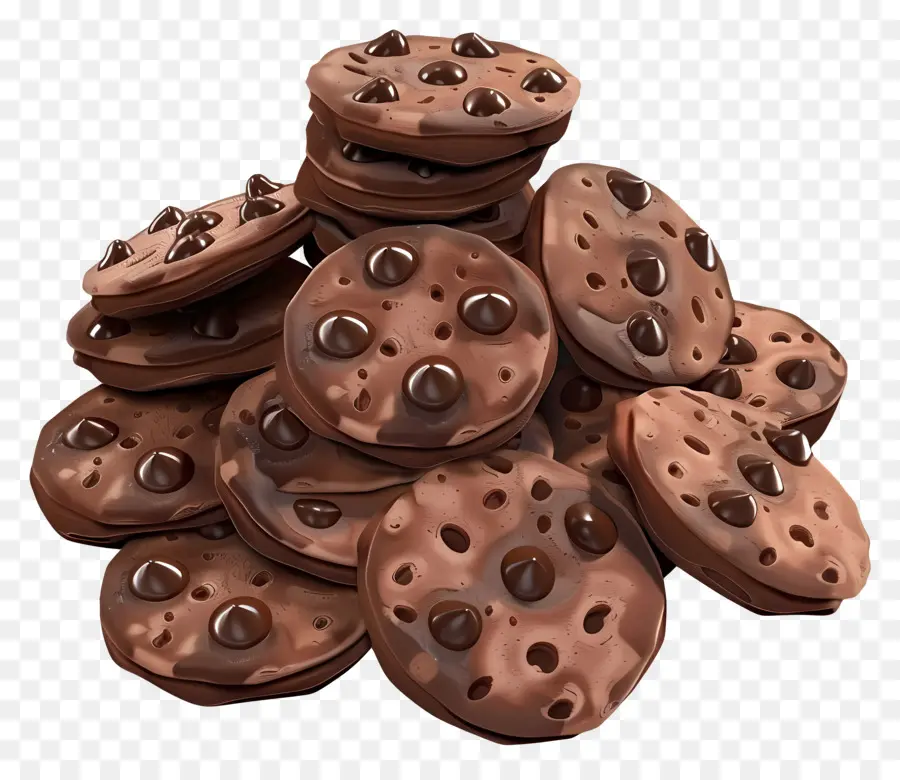 Biscuits Nappés Chocolat Noir，Cookies PNG