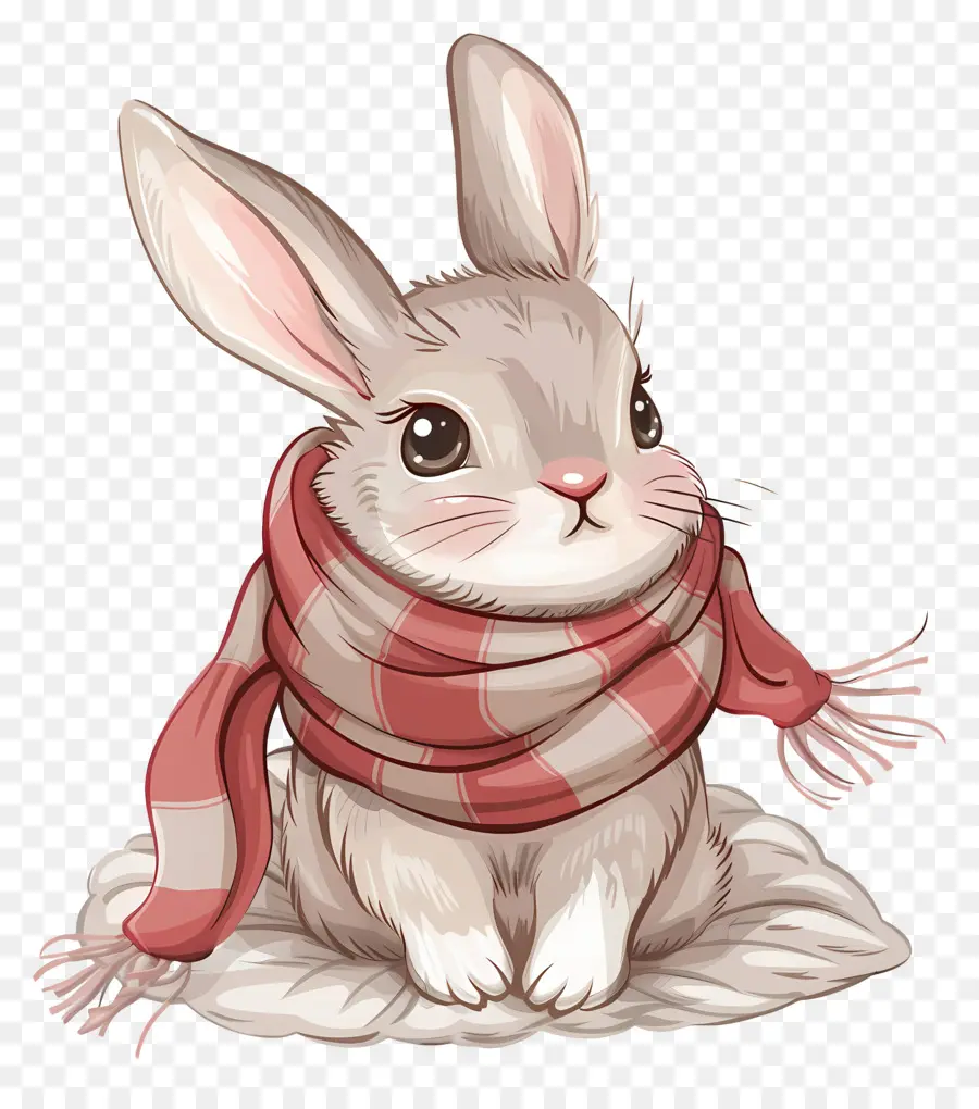 Lapin En écharpe，Lapin Mignon PNG