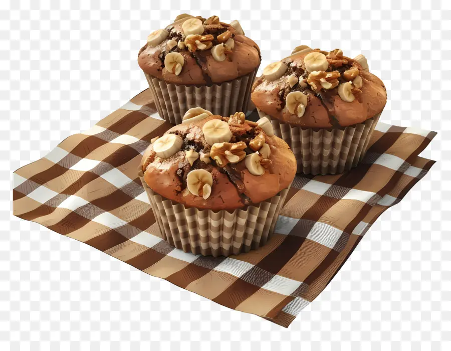 Muffins Aux Bananes Et Aux Noix，Muffins PNG