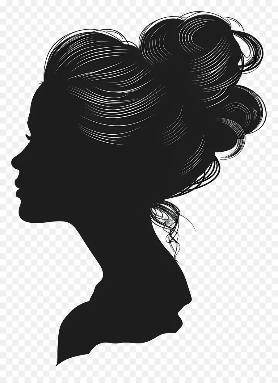 Silhouette De Femme De Beauté，Silhouette De Femme Aux Cheveux Longs PNG