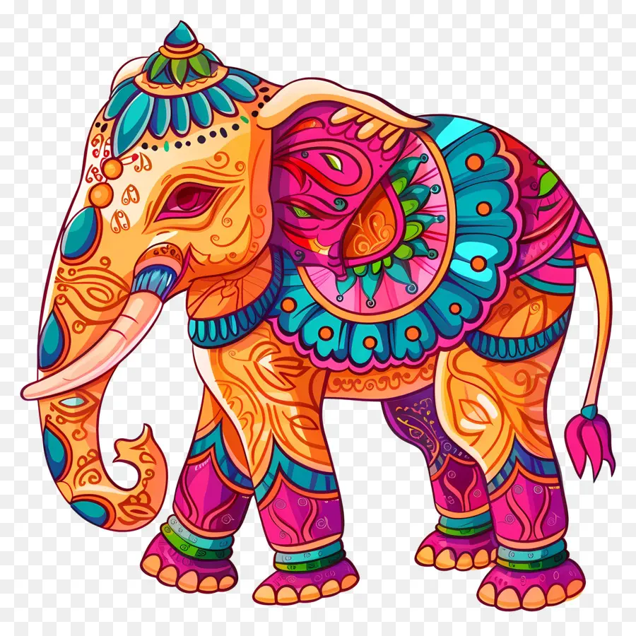 Éléphant Indien，Éléphant Coloré PNG