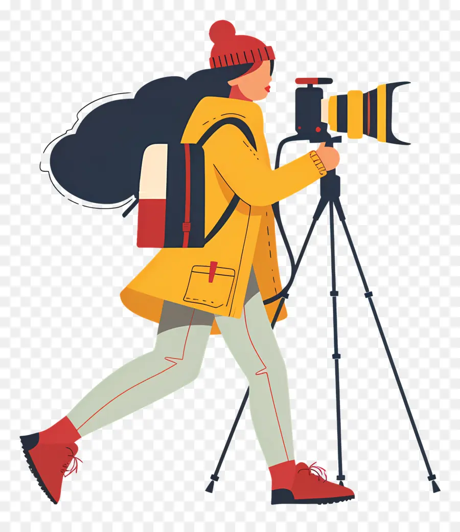 Femme Filmant Un Vlog，Photographe PNG