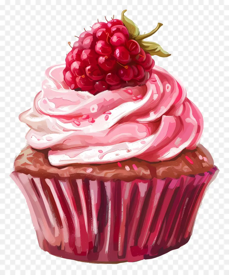 Cupcake Aux Framboises，Petit Gâteau PNG