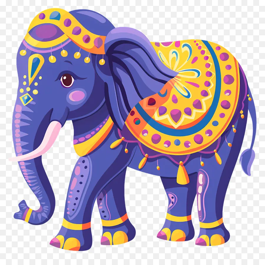 Éléphant Indien，Éléphant Décoré PNG