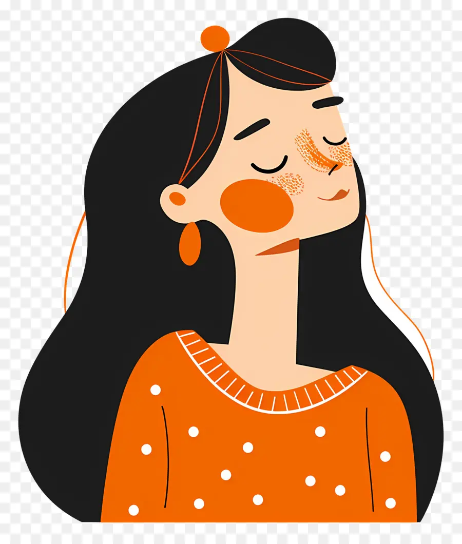 Femme En Orange，Fille PNG