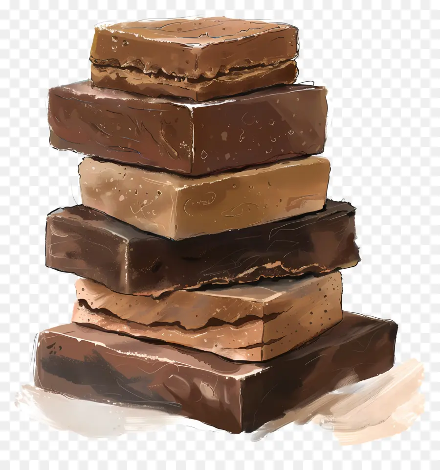 Pile De Fudge，Barres De Chocolat PNG