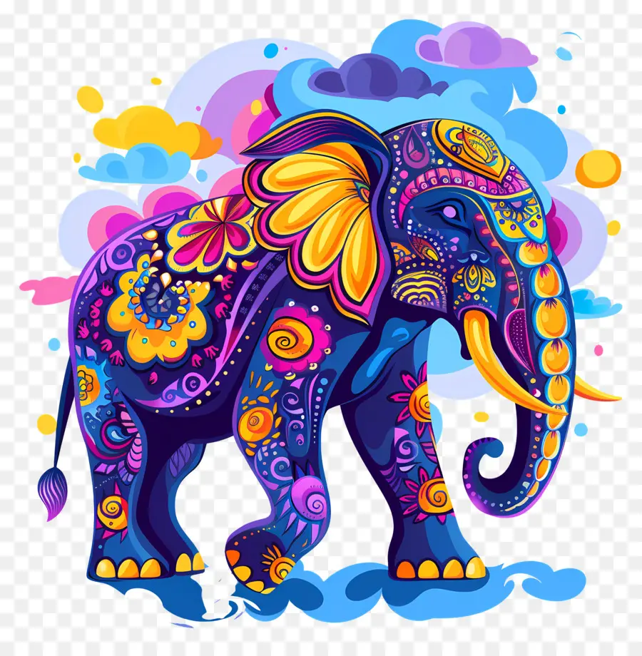 Éléphant Indien，Éléphant Coloré PNG