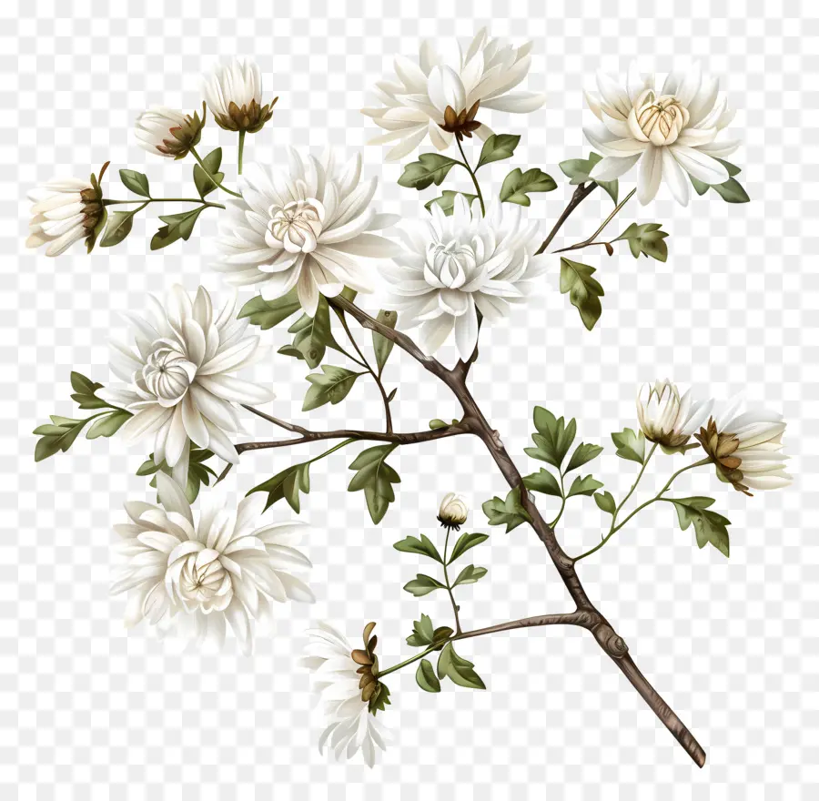 Fleurs De Chrysanthème Blanc，Fleurs Blanches PNG