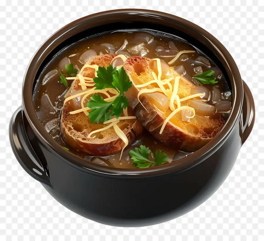 Soupe à L'oignon Française，Soupe PNG