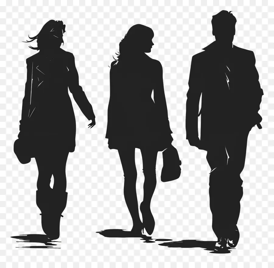 Silhouette De Gens Qui Marchent，Silhouettes De Personnes PNG