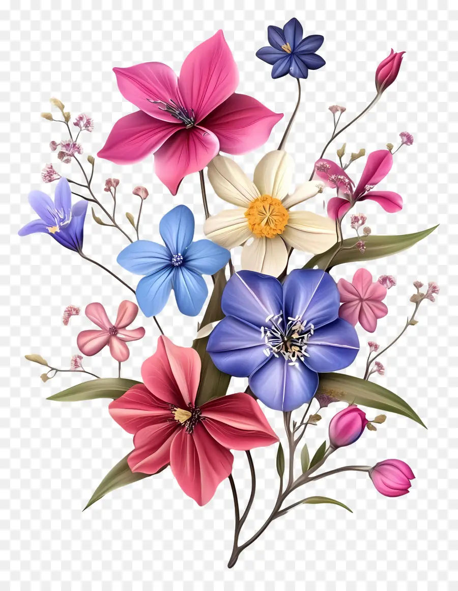 Fleurs D'automne，Fleurs Colorées PNG