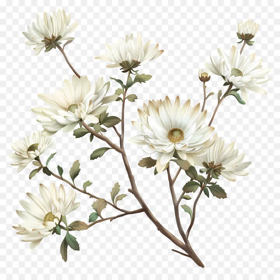 Fleurs De Chrysanthème Blanc，Fleurs Blanches PNG