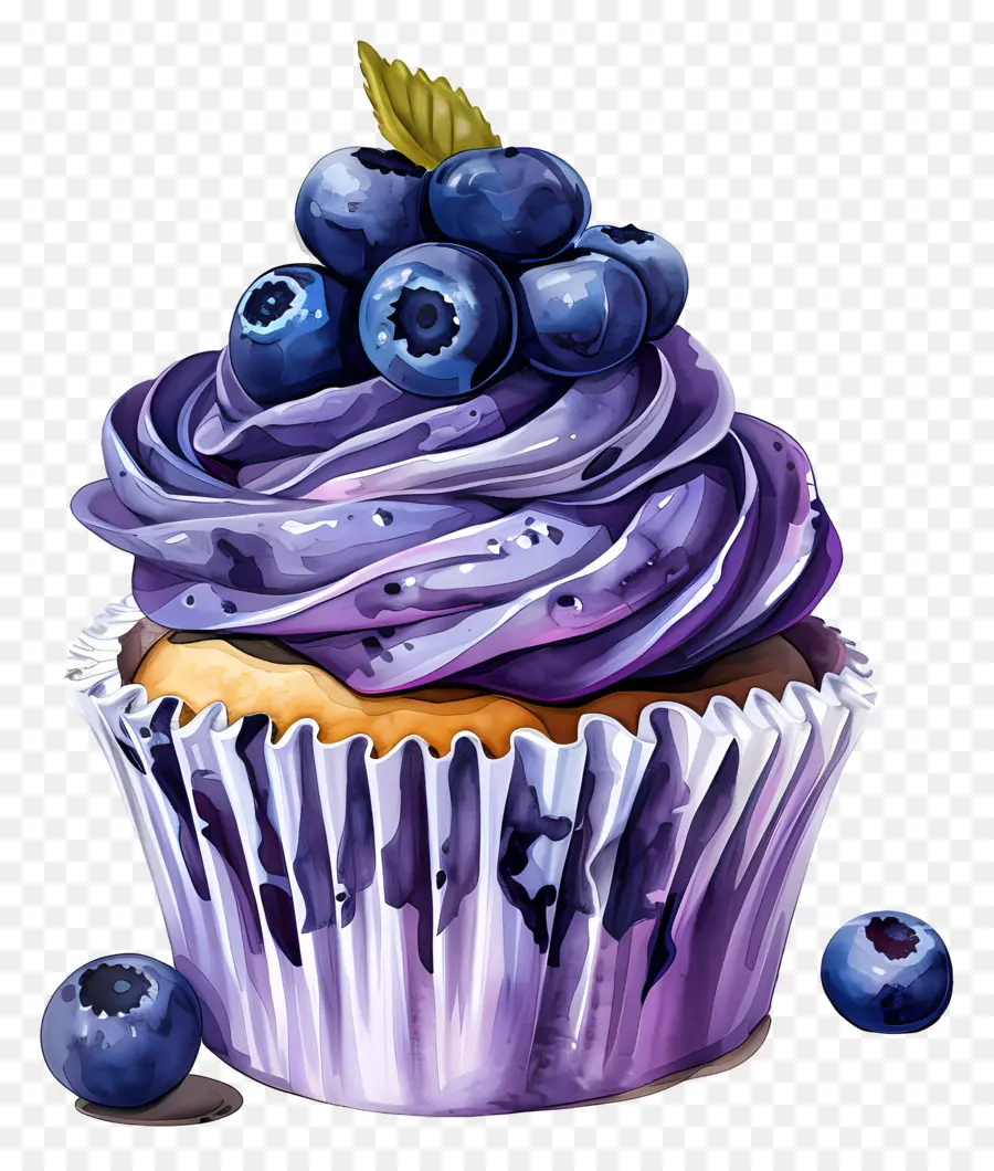 Cupcake Aux Bleuets，Petit Gâteau PNG