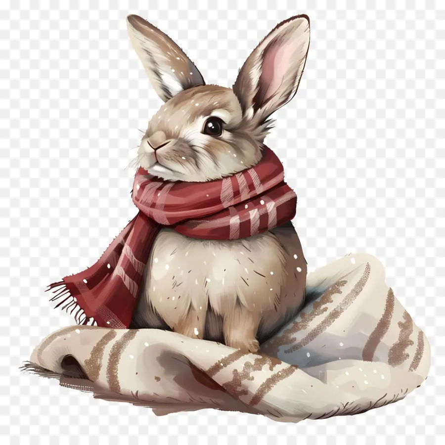 Lapin En écharpe，Lapin Mignon PNG