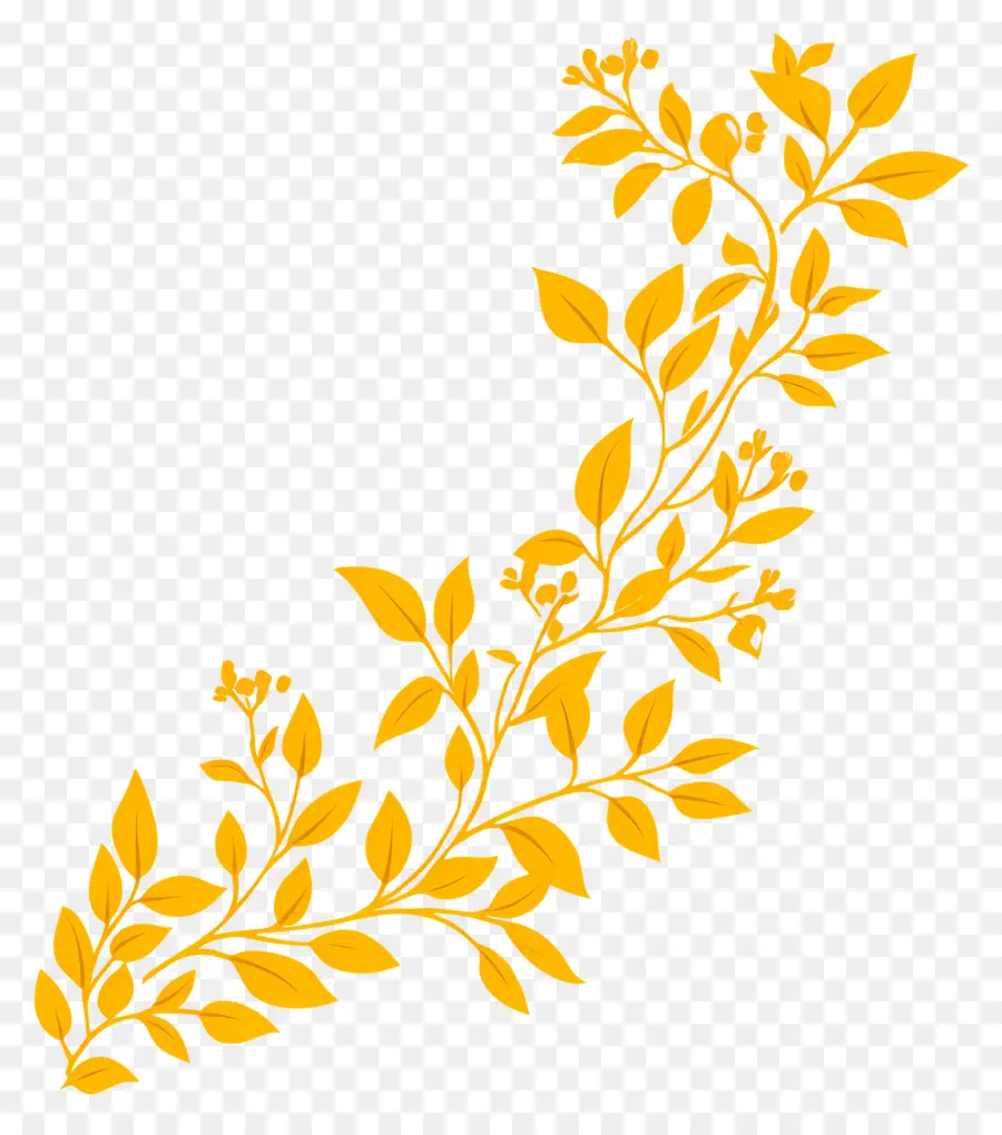 Coin，Feuilles Jaunes PNG