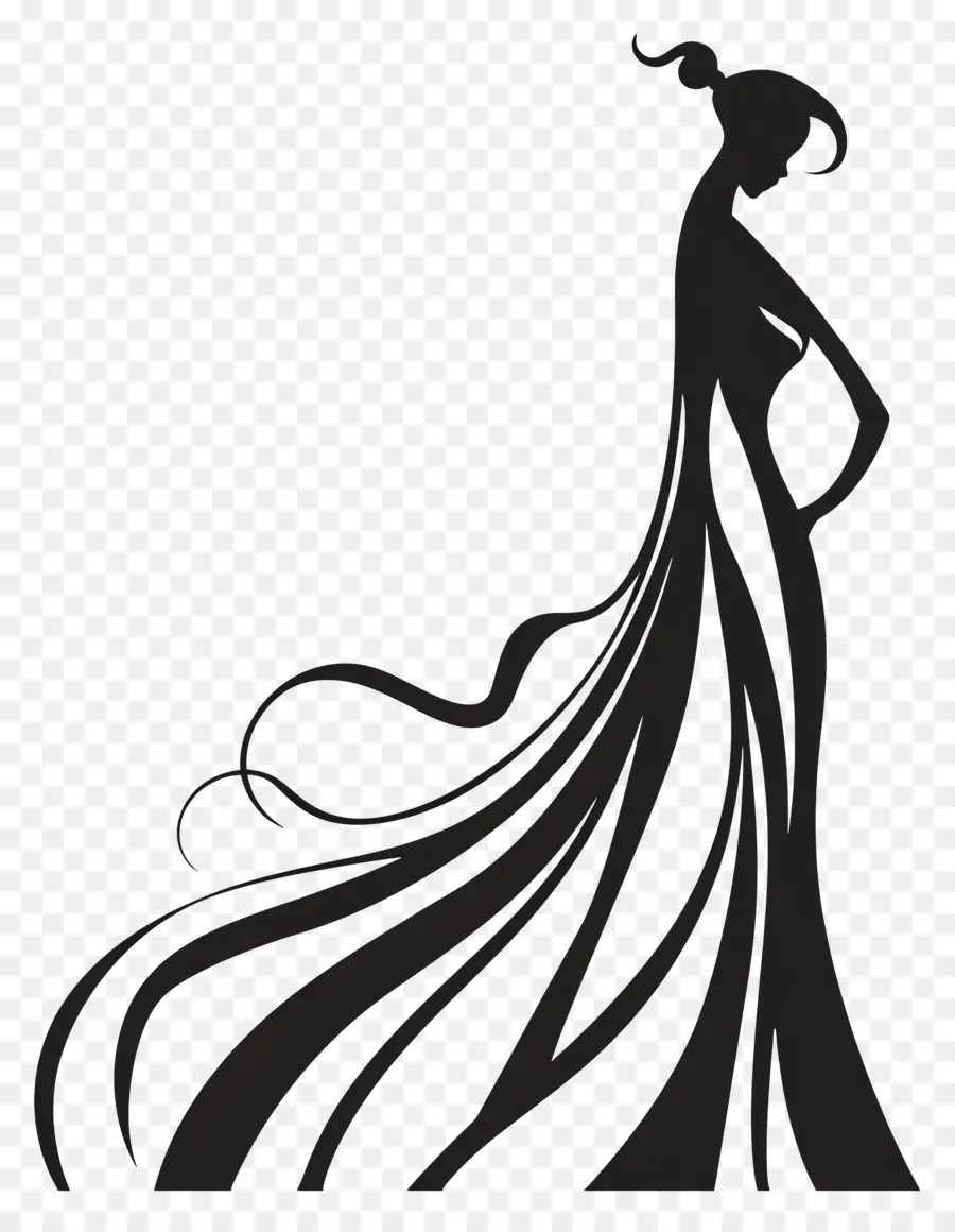 Silhouette De Femme élégante，Silhouette PNG