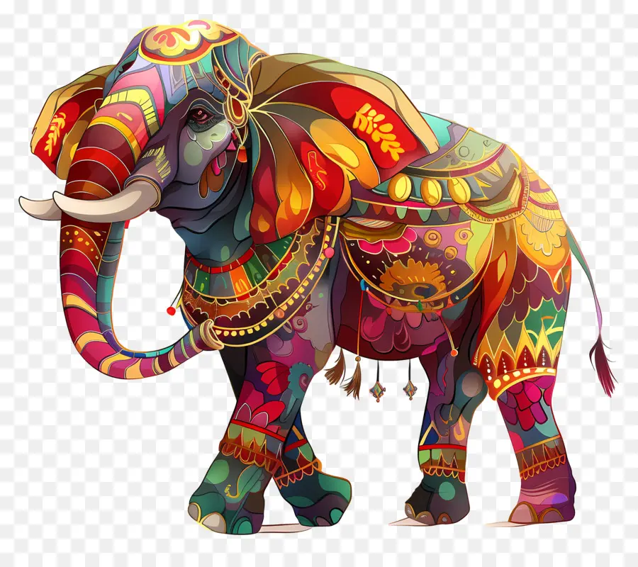 Éléphant Indien，Éléphant Coloré PNG