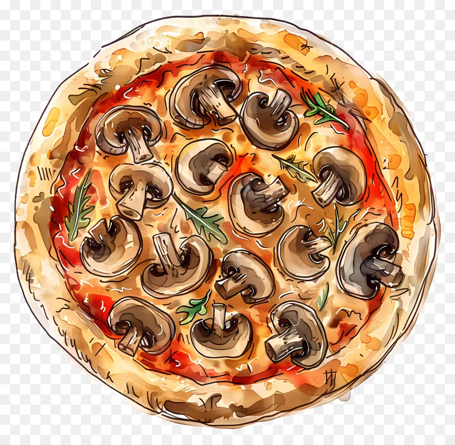 Pizza Aux Champignons，Pizza PNG