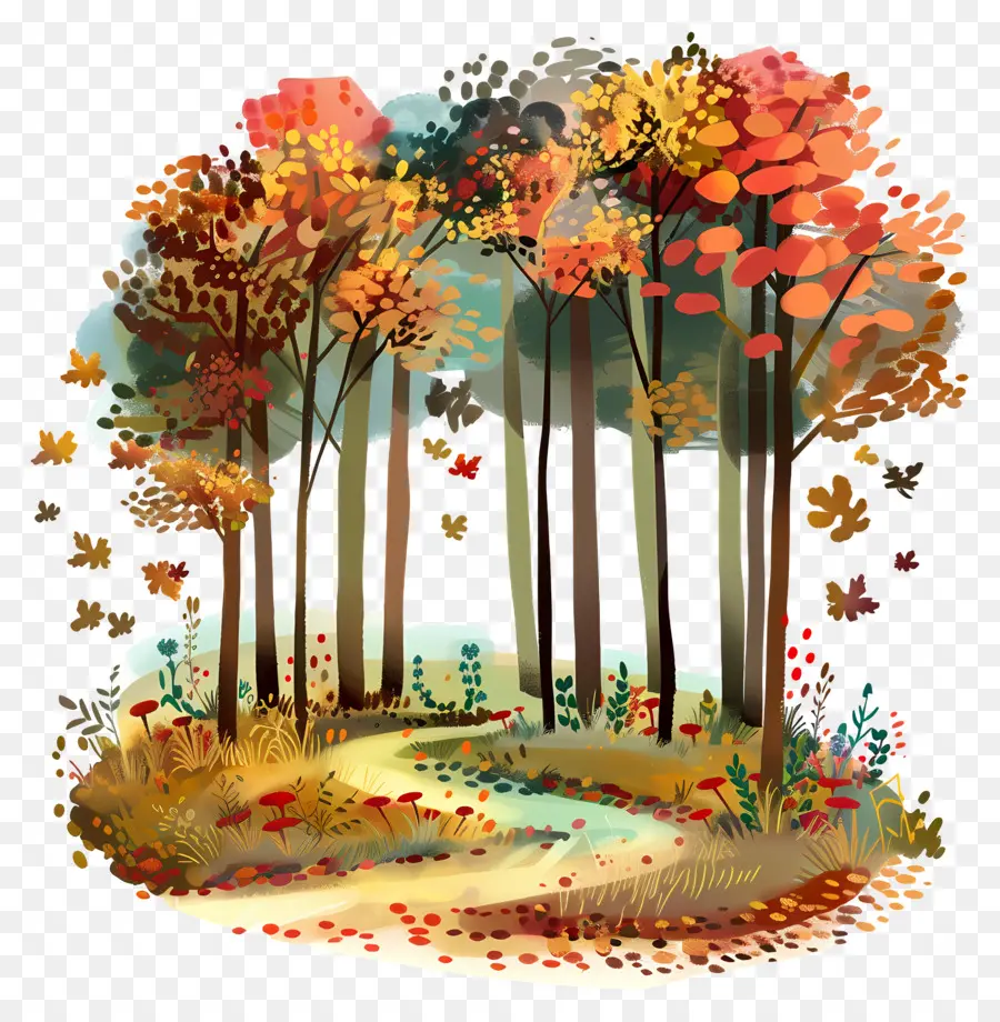 Forêt D'automne，Arbres PNG