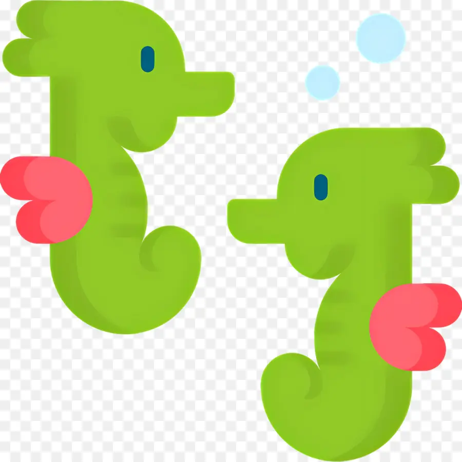 Hippocampe，Hippocampes Verts PNG