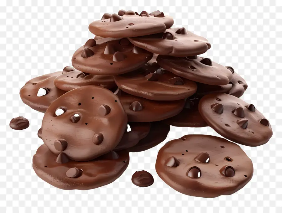 Biscuits Nappés Chocolat Noir，Cookies PNG