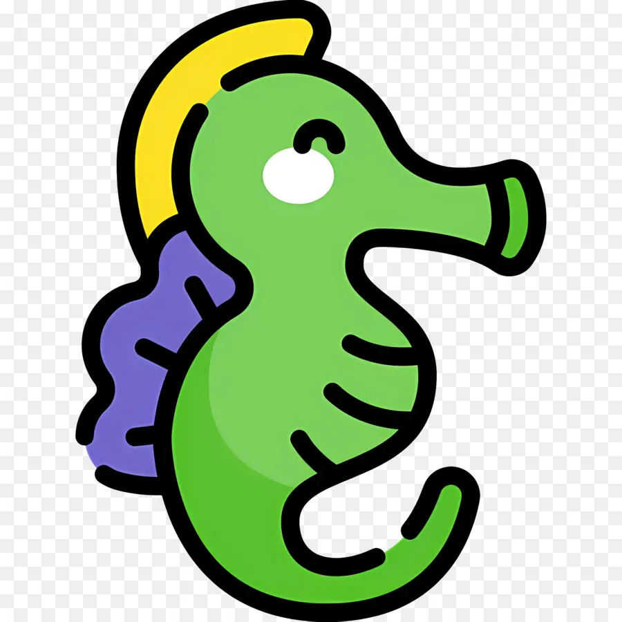 Hippocampe，Vert PNG