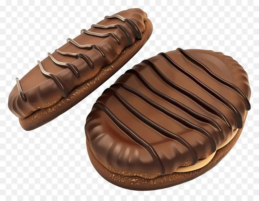 Biscuits Nappés Chocolat Noir，Biscuits PNG